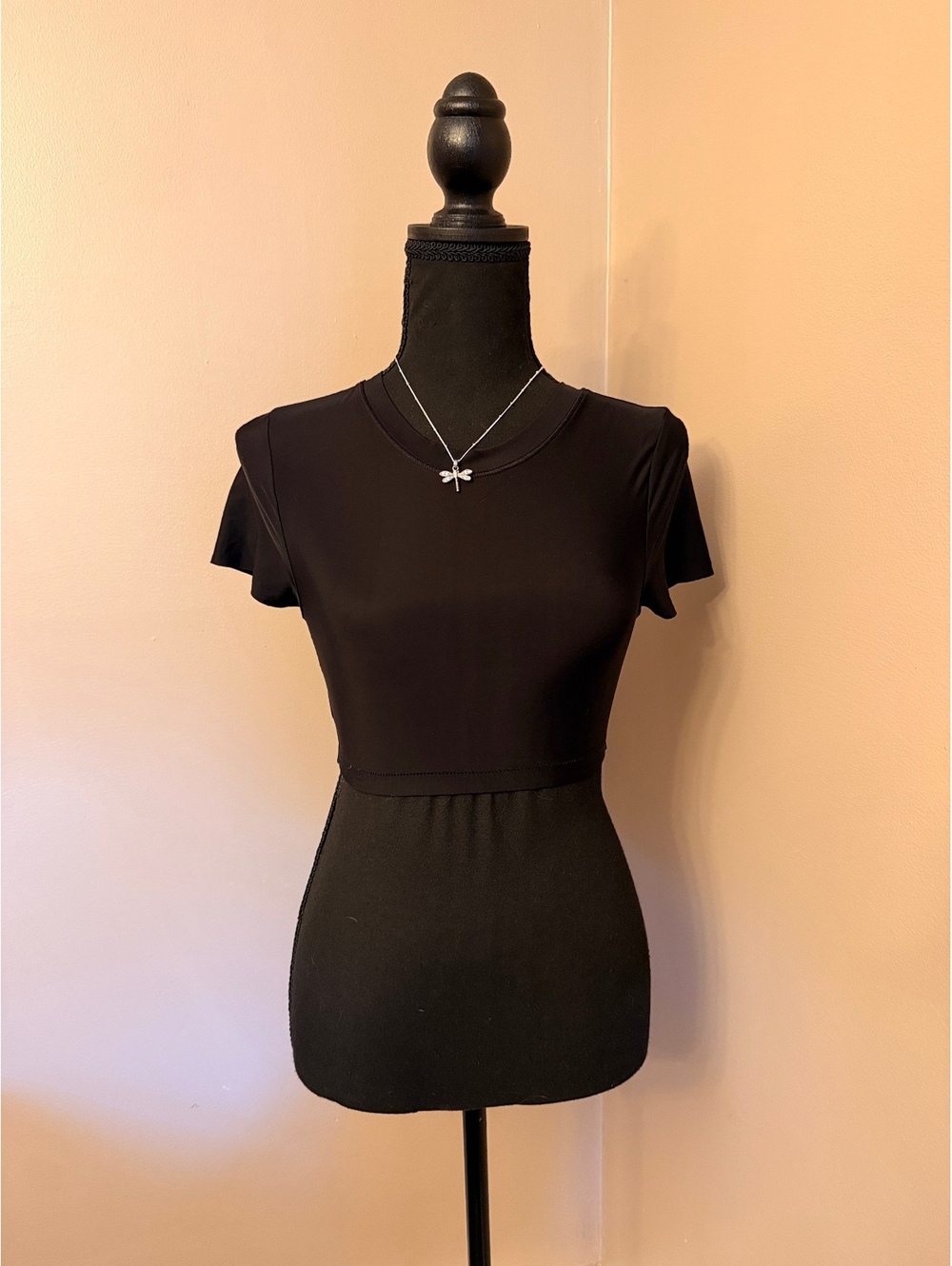 Aerie SMOOTHEZ Black Crop Top T-Shirt Size Small